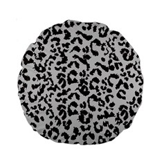 Grey And Black Jaguar Dots Standard 15  Premium Round Cushions by ConteMonfrey