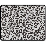 Grey And Black Jaguar Dots Double Sided Fleece Blanket (Medium)  58.8 x47.4  Blanket Front