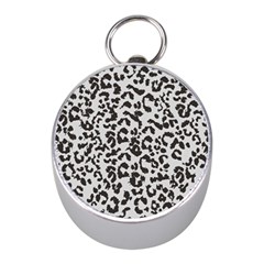 Grey And Black Jaguar Dots Mini Silver Compasses by ConteMonfrey