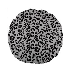 Grey And Black Jaguar Dots Standard 15  Premium Flano Round Cushions by ConteMonfrey