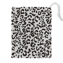 Grey And Black Jaguar Dots Drawstring Pouch (4xl) by ConteMonfrey