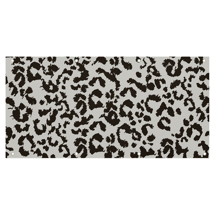 Grey And Black Jaguar Dots Banner and Sign 8  x 4 