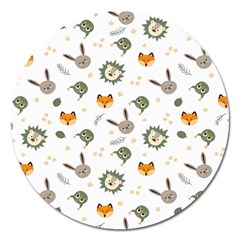 Rabbit, Lions And Nuts  Magnet 5  (round) by ConteMonfrey