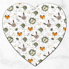 Rabbit, Lions And Nuts  Jigsaw Puzzle (heart) by ConteMonfrey