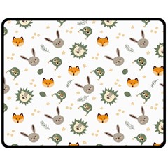 Rabbit, Lions And Nuts  Fleece Blanket (medium)  by ConteMonfrey