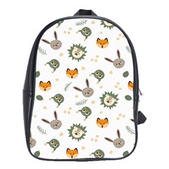 Rabbit, Lions And Nuts  School Bag (xl) by ConteMonfrey