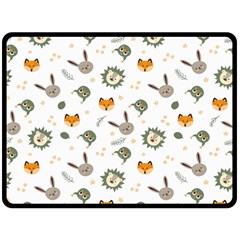 Rabbit, Lions And Nuts  Double Sided Fleece Blanket (large)  by ConteMonfrey