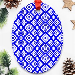 Portuguese Tiles Vibes Plaids Ornament (oval) by ConteMonfrey