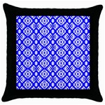 Portuguese Tiles Vibes Plaids Throw Pillow Case (Black) Front