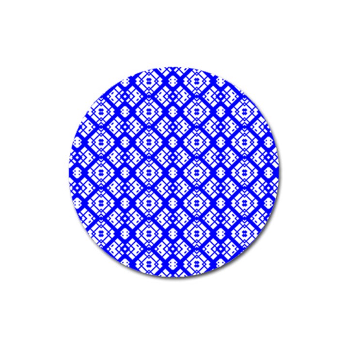 Portuguese Tiles Vibes Plaids Magnet 3  (Round)