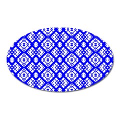 Portuguese Tiles Vibes Plaids Oval Magnet by ConteMonfrey