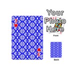 Portuguese Tiles Vibes Plaids Playing Cards 54 Designs (Mini) Front - Heart3