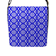 Portuguese Tiles Vibes Plaids Flap Closure Messenger Bag (l) by ConteMonfrey