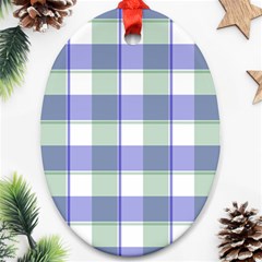 Blue And Green Plaids Ornament (oval) by ConteMonfrey