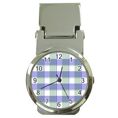 Blue And Green Plaids Money Clip Watches by ConteMonfrey