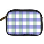 Blue and green plaids Digital Camera Leather Case Front