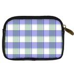 Blue and green plaids Digital Camera Leather Case Back