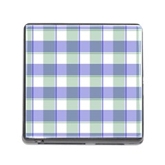 Blue And Green Plaids Memory Card Reader (square 5 Slot) by ConteMonfrey