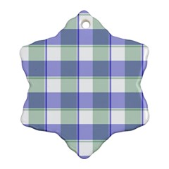 Blue And Green Plaids Ornament (snowflake) by ConteMonfrey