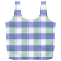 Blue And Green Plaids Full Print Recycle Bag (xl) by ConteMonfrey