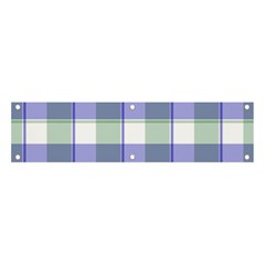 Blue And Green Plaids Banner And Sign 4  X 1  by ConteMonfrey