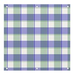 Blue and green plaids Banner and Sign 4  x 4  Front