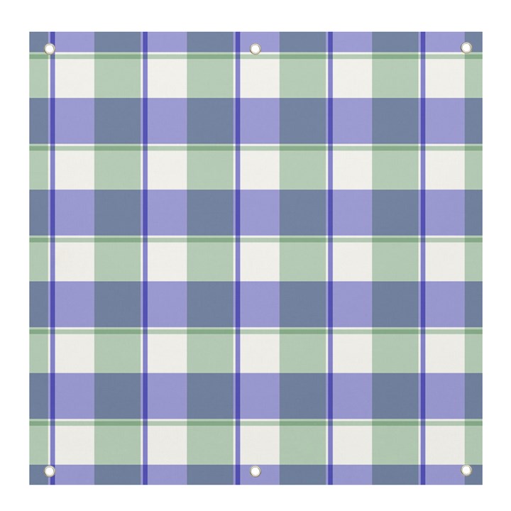 Blue and green plaids Banner and Sign 4  x 4 