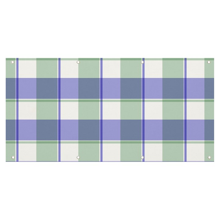 Blue and green plaids Banner and Sign 8  x 4 