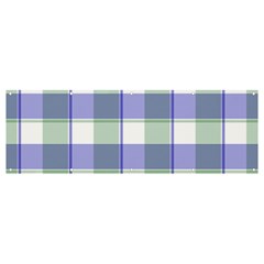 Blue And Green Plaids Banner And Sign 12  X 4  by ConteMonfrey