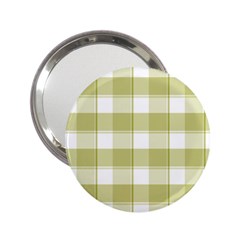 Green Tea - White And Green Plaids 2 25  Handbag Mirrors by ConteMonfrey