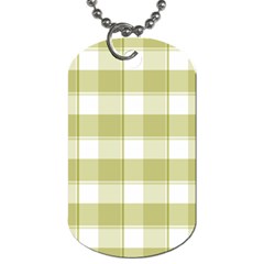 Green Tea - White And Green Plaids Dog Tag (one Side) by ConteMonfrey