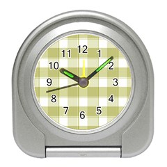 Green Tea - White And Green Plaids Travel Alarm Clock by ConteMonfrey