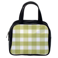 Green Tea - White And Green Plaids Classic Handbag (one Side) by ConteMonfrey