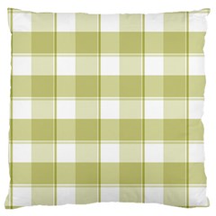 Green Tea - White And Green Plaids Large Cushion Case (one Side) by ConteMonfrey