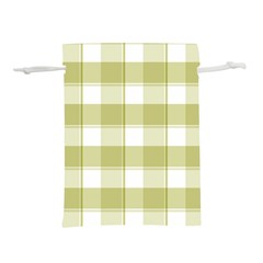 Green Tea - White And Green Plaids Lightweight Drawstring Pouch (m) by ConteMonfrey