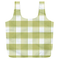 Green Tea - White And Green Plaids Full Print Recycle Bag (xxl) by ConteMonfrey