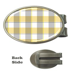 Grey Yellow Plaids Money Clips (oval)  by ConteMonfrey