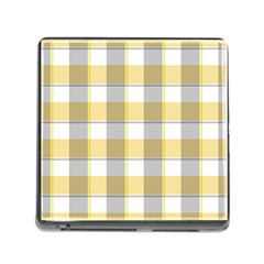 Grey Yellow Plaids Memory Card Reader (square 5 Slot) by ConteMonfrey