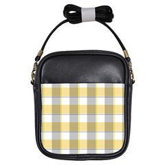 Grey Yellow Plaids Girls Sling Bag by ConteMonfrey