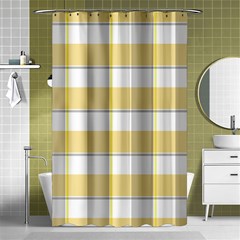 Grey Yellow Plaids Shower Curtain 48  X 72  (small)  by ConteMonfrey