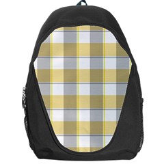 Grey Yellow Plaids Backpack Bag by ConteMonfrey