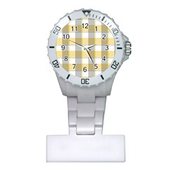 Grey Yellow Plaids Plastic Nurses Watch by ConteMonfrey