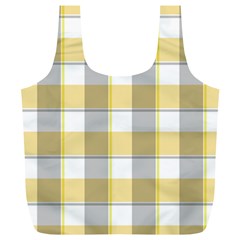 Grey Yellow Plaids Full Print Recycle Bag (xl) by ConteMonfrey