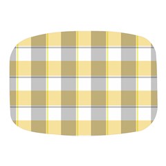 Grey Yellow Plaids Mini Square Pill Box by ConteMonfrey