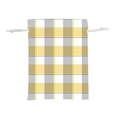 Grey Yellow Plaids Lightweight Drawstring Pouch (m) by ConteMonfrey