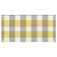 Grey Yellow Plaids Banner And Sign 4  X 2  by ConteMonfrey