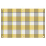 Grey yellow plaids Banner and Sign 6  x 4  Front