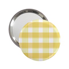 White and yellow plaids 2.25  Handbag Mirrors