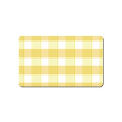 White and yellow plaids Magnet (Name Card)