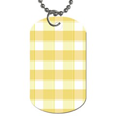 White and yellow plaids Dog Tag (One Side)